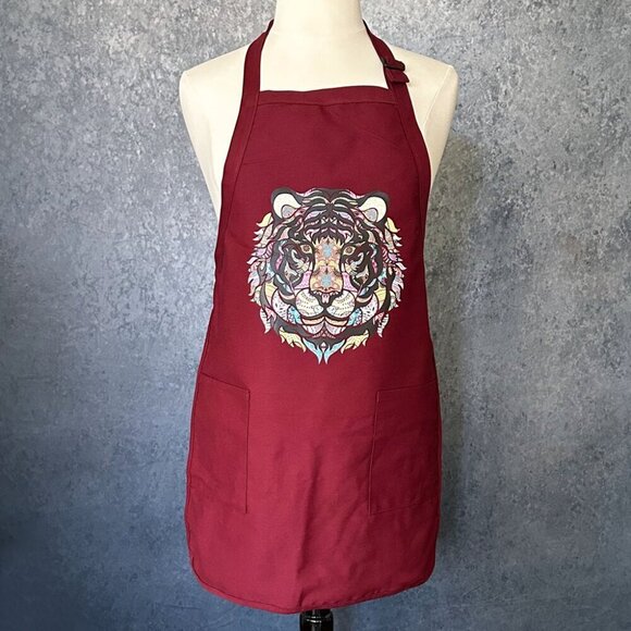 Tiger's Head Print Kitchen Apron - Picture 1 of 2